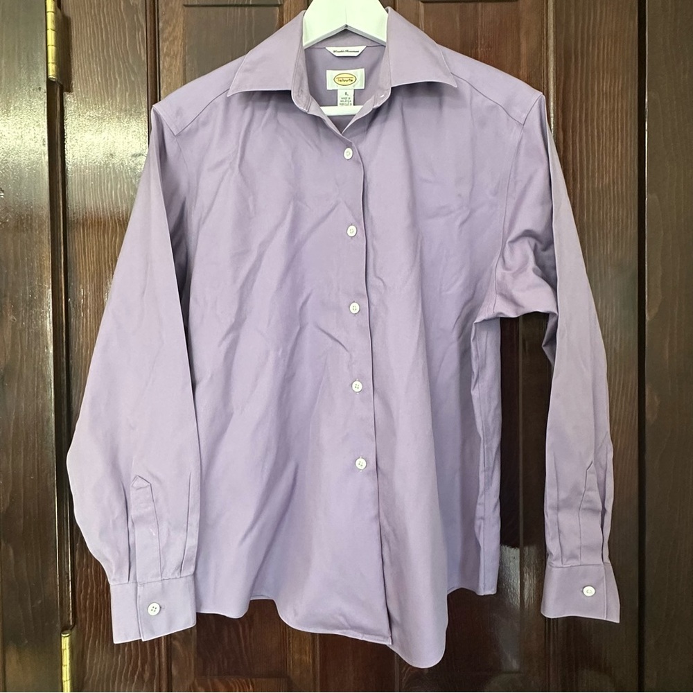 Talbots Wrinkle Resistant Lavender Button Shirt W… - image 1